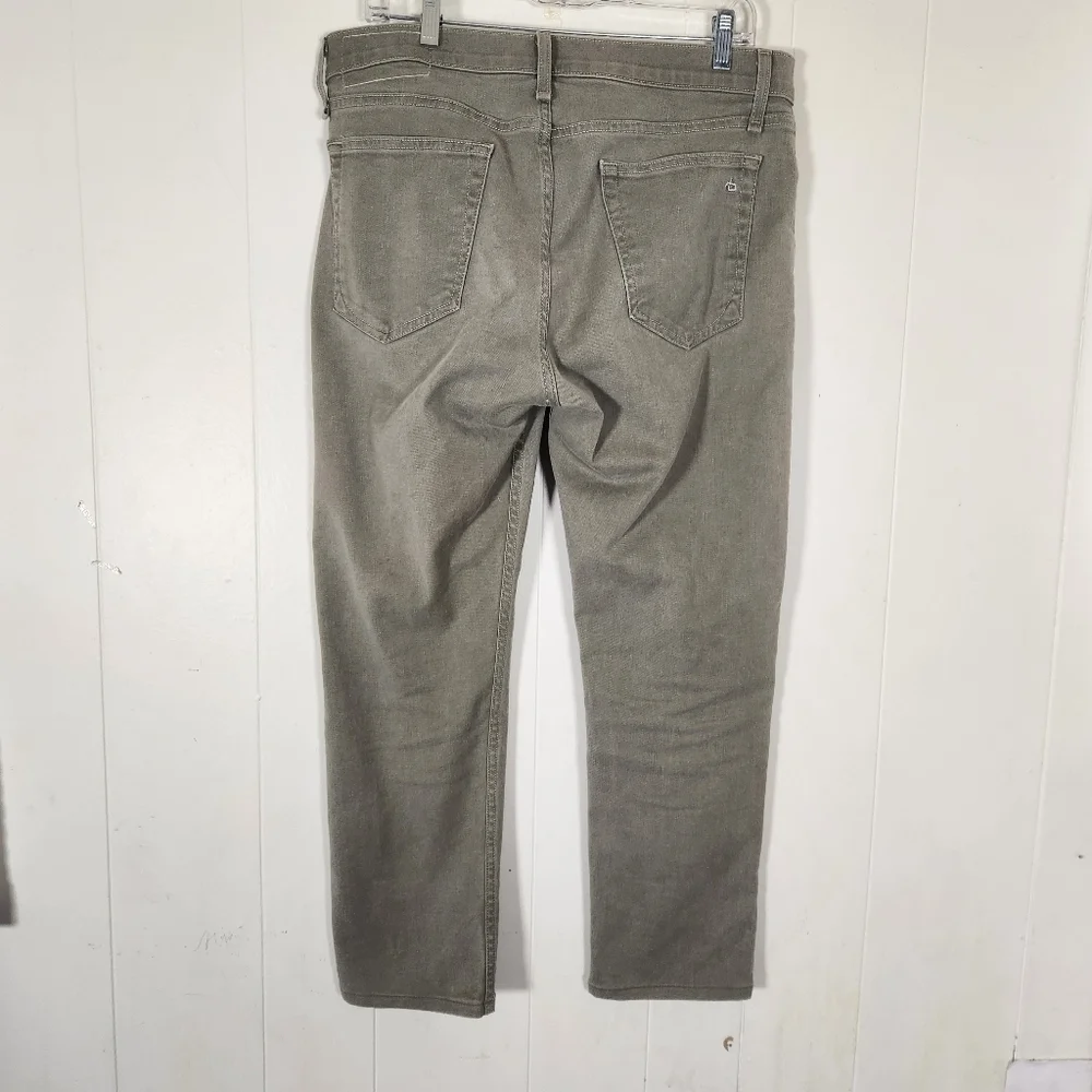 Rag & Bone Fit 2 Slim Army Green Button Fly Jeans Size 32